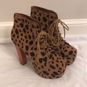 Jeffery Campbell printed tall boots